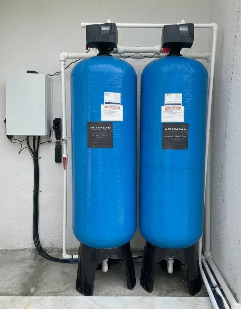 merkezi su arıtma kum filtresi aktif karbon filtre